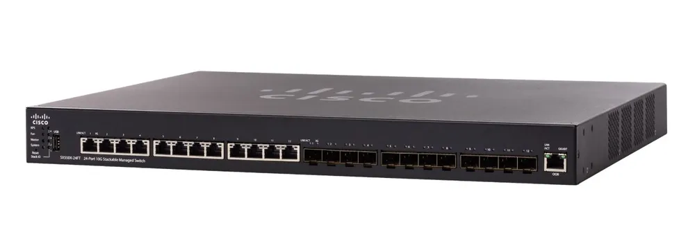 Cisco SX550X-24FT | Switch | 12x 10Gigabit RJ45, 12x 10Gigabit SFP+, Stackovatelný - Oficiální partner