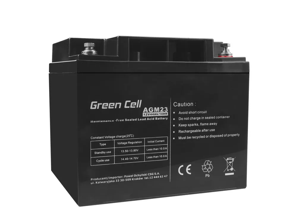 Green Cell AGM 12V 44Ah | Baterie | bezúdržbová