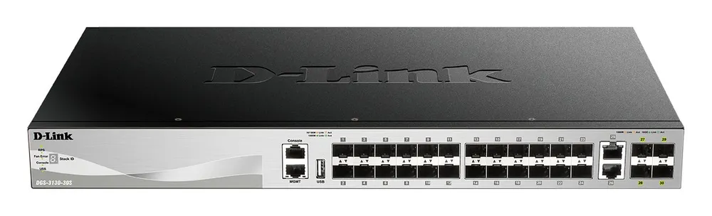 DGS-3130-30S/SI | Switch | 24x SFP, 2x RJ45 10Gb/s, 4x SFP+, L3