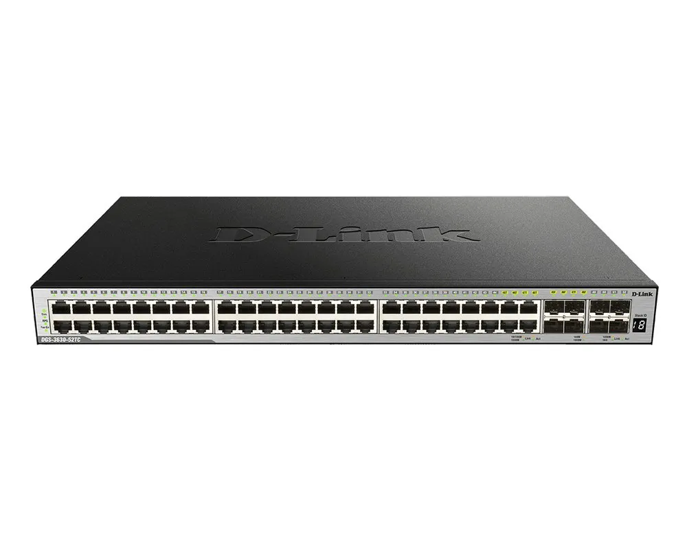 DGS-3630-52TC/SI | Switch | 44x RJ45 1000Mb/s, 4x RJ45/SFP Combo, 4x SFP+, L3