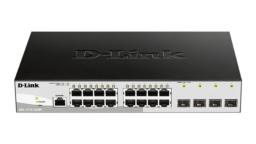 DGS-1210-20/ME | Switch | Metro, 16x RJ45 1000Mb/s, 4x SFP, CLI, RPS