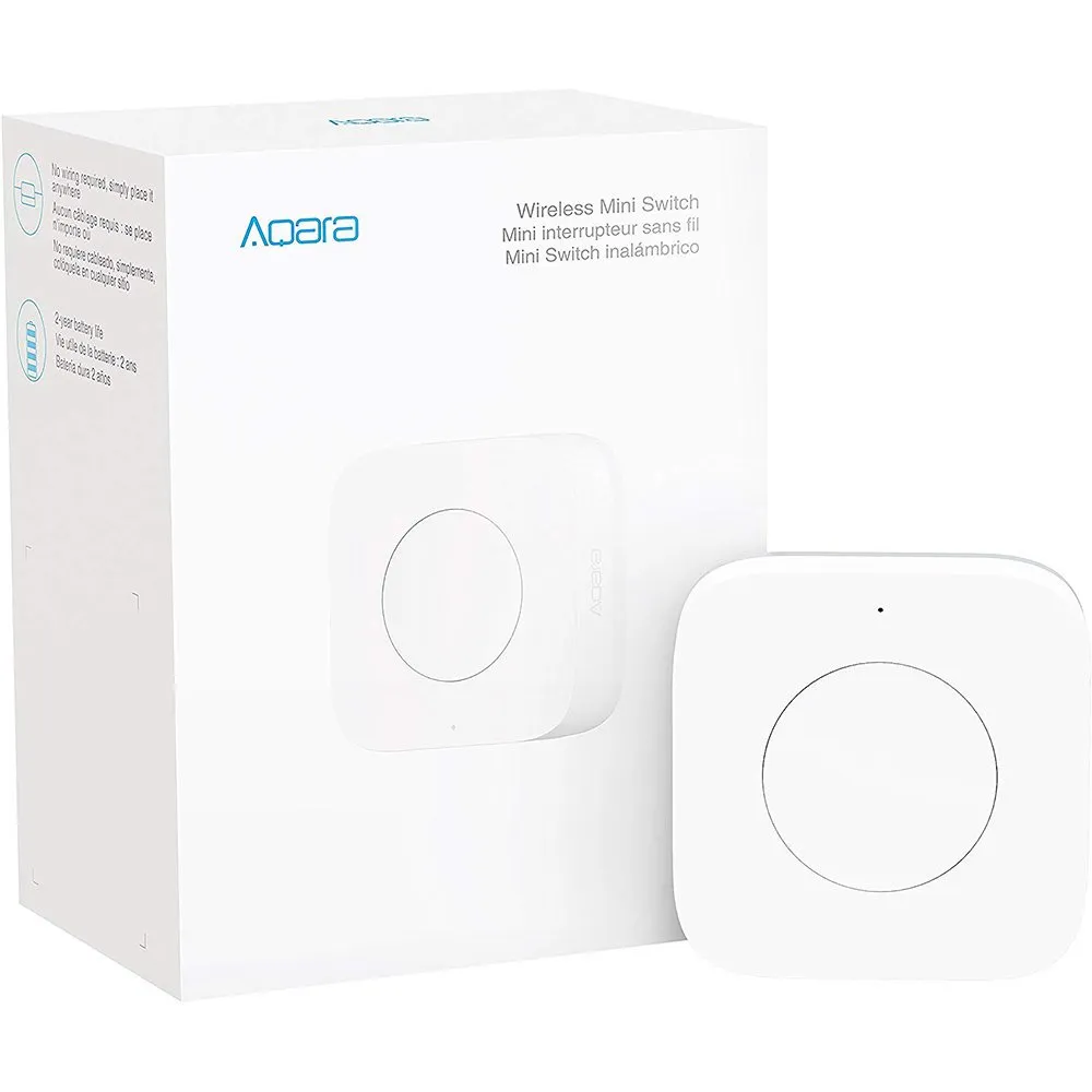 Xiaomi Aqara Wireless Mini Switch | Inalámbrico interruptor | Blanco, 1 Botón, WXKG11LM