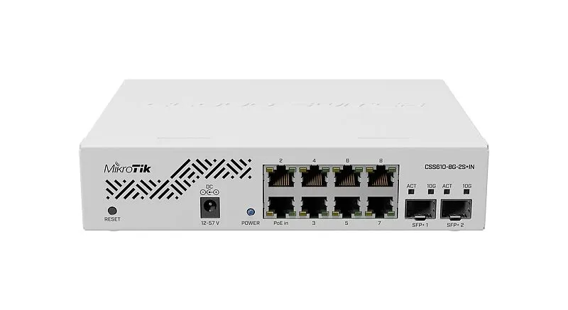 MIKROTIK CSS610-8G-2S+IN CLOUD SMART SWITCH 8xGE, 2x10G SFP+, VLAN