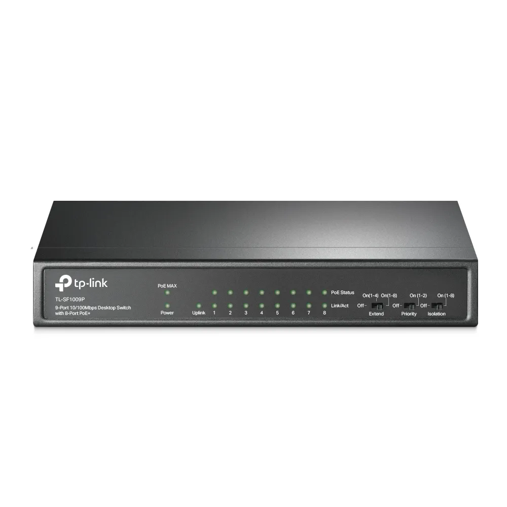 TP-LINK TL-SF1009P 9-PORT 10/100MBPS DESKTOP SWITCH WITH 8 PORT POE+