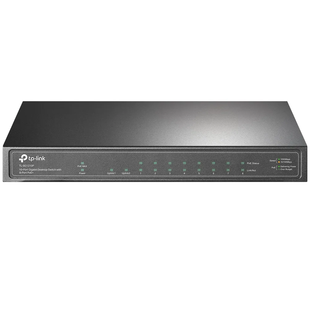 TP-LINK TL-SG1210P SWITCH 10X GIGABIT PORTS, 8X POE+, 1X SFP