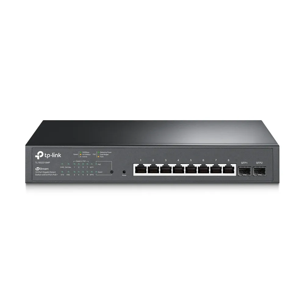 TP-LINK TL-SG2210MP 8-PORT GIGABIT SMART POE+ SWITCH WITH 2 SFP SLOTS