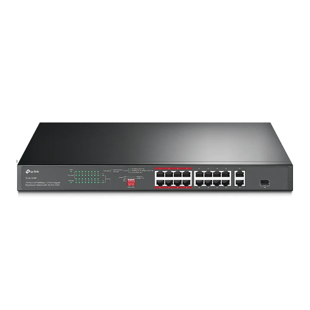 TP-LINK TL-SL1218P 16-PORT 10/100MBPS + 2-PORT GIGABIT UNMANAGED PoE SWITCH