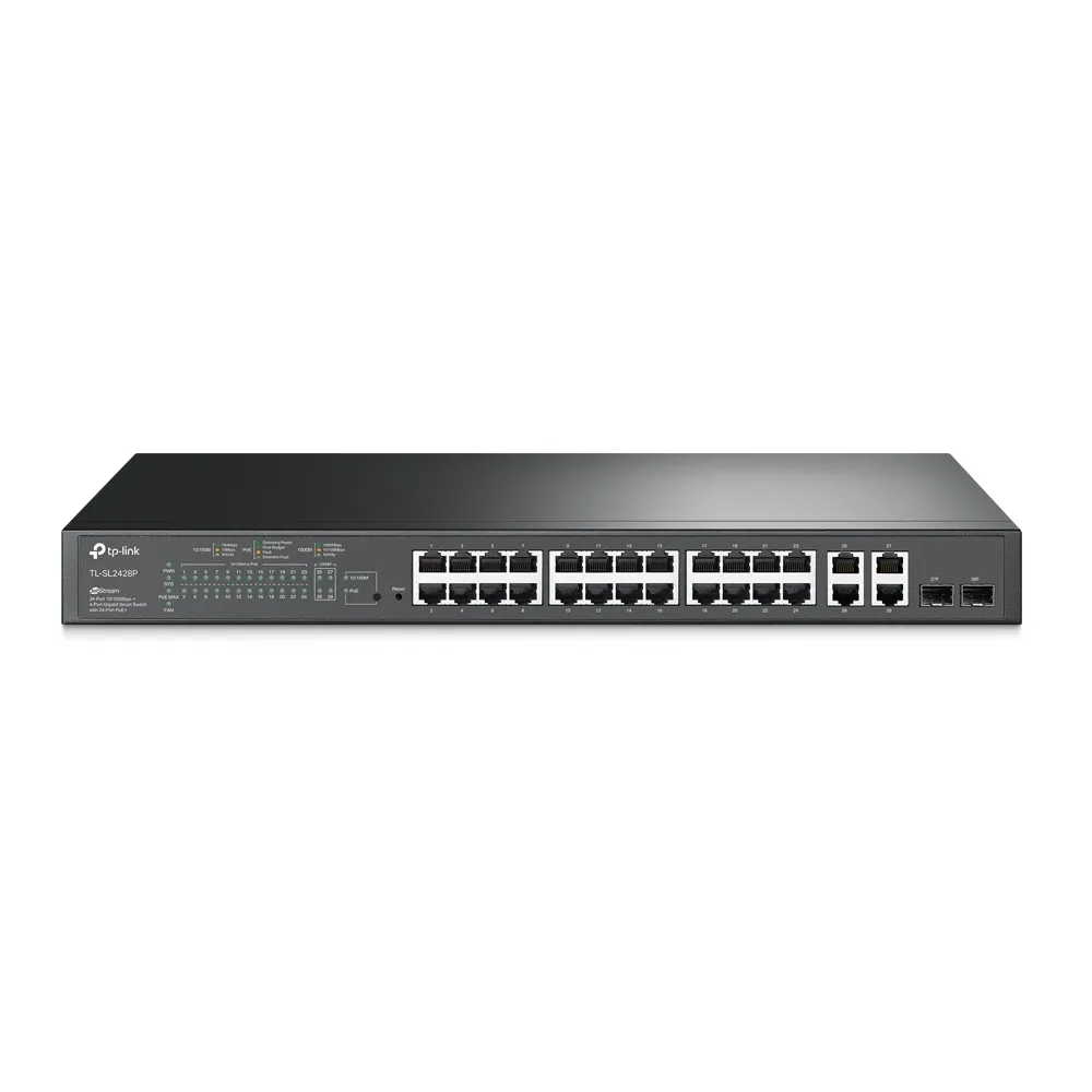 TP-LINK TL-SL2428P 24-PORT POE+ 10/100MBPS + 4-PORT GIGABIT SMART SWITCH