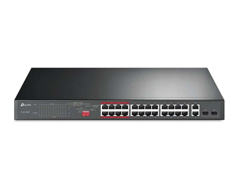 TP-LINK TL-SL1226P 24-PORT 10/100MBPS POE+ 2-PORT GIGABIT 2-PORT SFP SWITCH