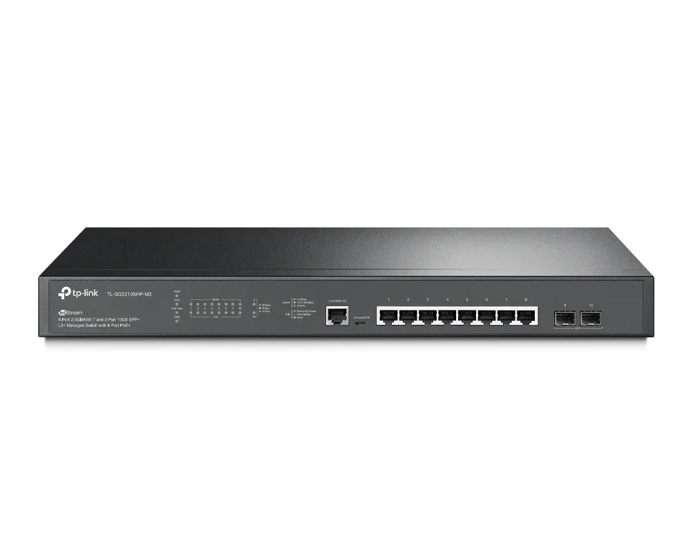 TP-LINK TL-SG3210XHP-M2 JETSTREAM 8-PORT 2.5G POE+ L2+ MANAGED SWITCH WITH 2 SFP+ SLOTS