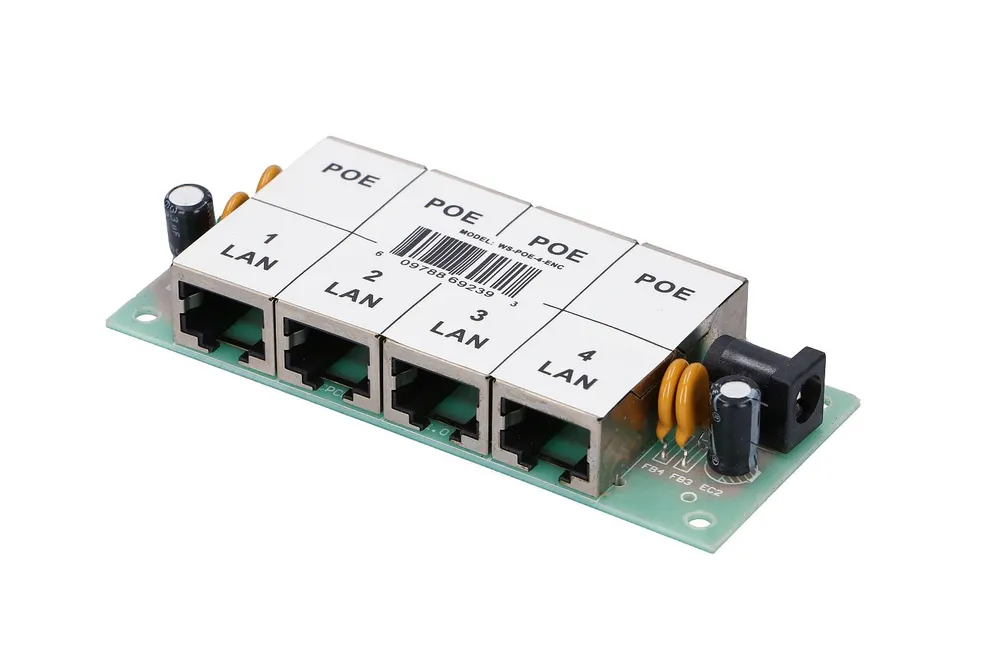 Extralink 4 Puertos | PoE Inyector | 4x 100Mb/s RJ45, Sin caja