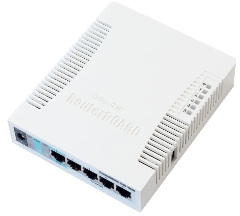 MikroTik RB751G-2HnD | WiFi Router | 2,4GHz, 5x RJ45 1000Mb/s, 1x USB