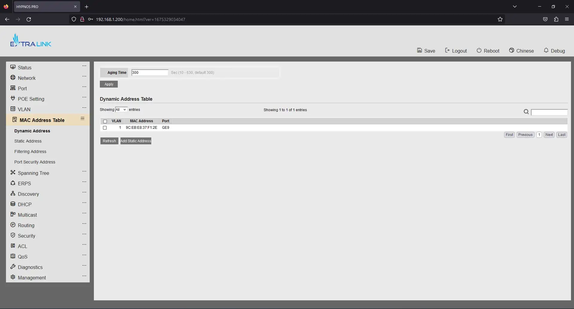 MAC Address Table MAC Address Table
