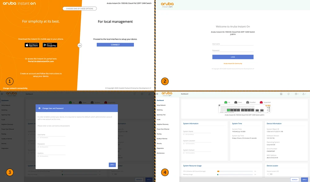 Aruba Instantâneo no Painel de Controle