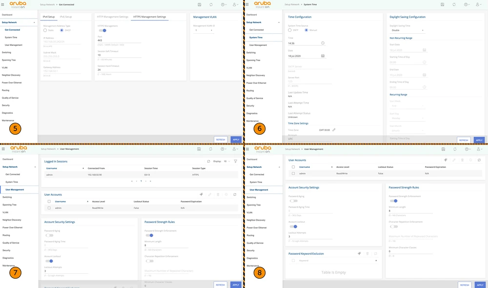 Aruba Instantaneamente na Configuração da Rede