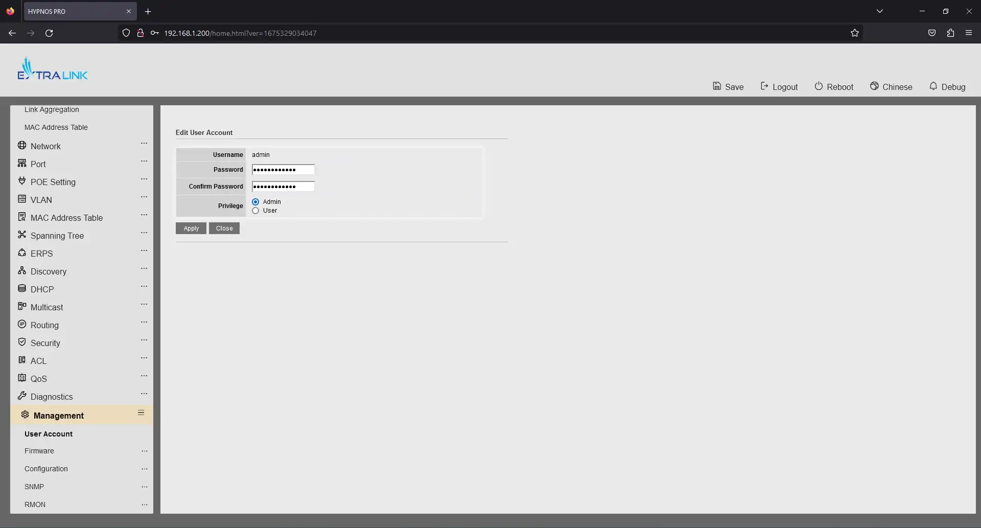 Edit user account Edit user account