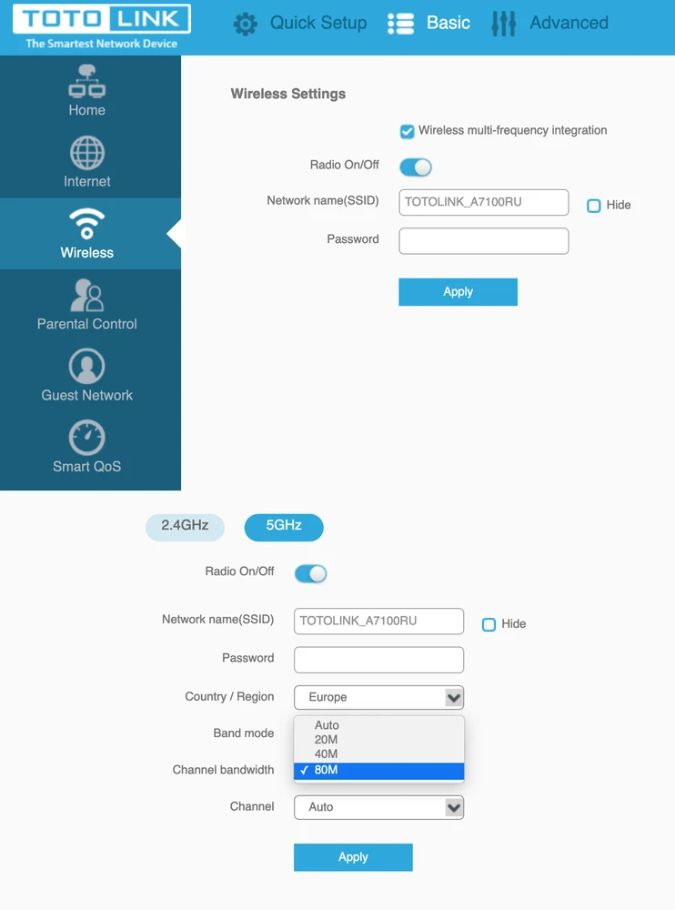 Totolink A7100ru wireless
