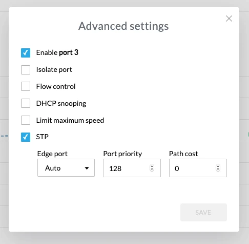 Configurações avançadas
