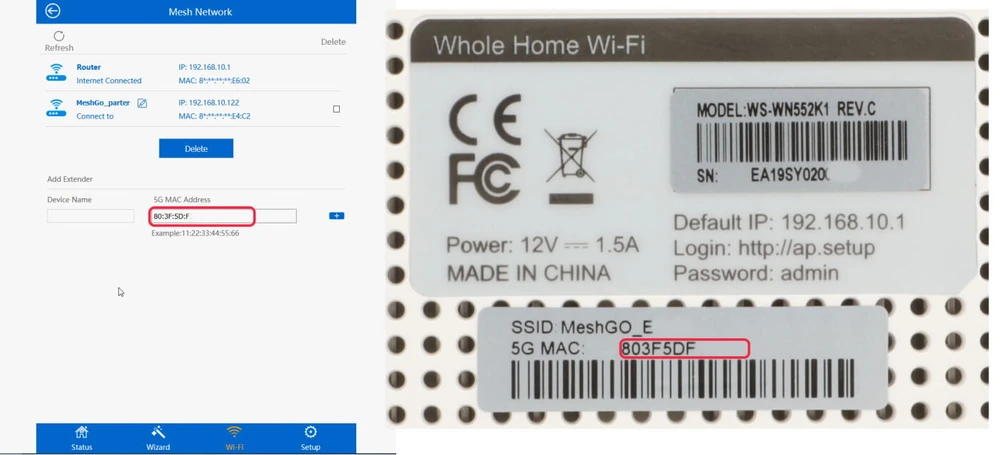 Adicionando um dispositivo MESH