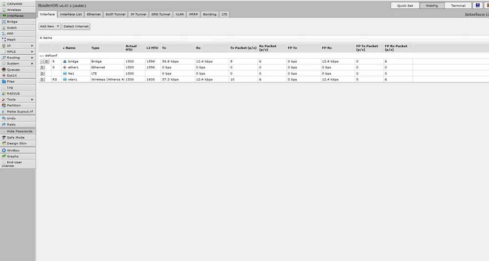 Configuração Web RouterBoard LtAP LTE6 Kit