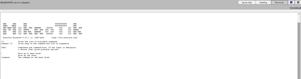 Confirmação do terminal Web MikroTik RouterBoard LtAP LTE6 Kit