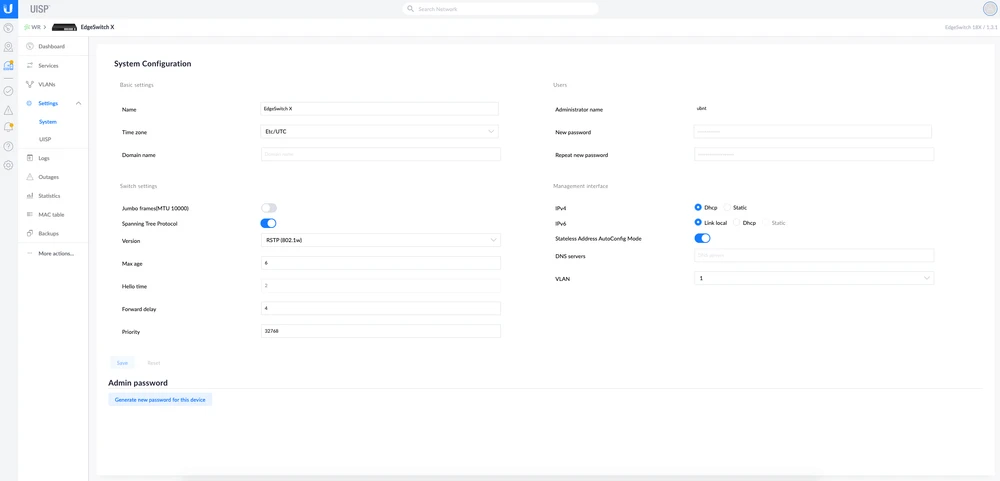 Configuração do sistema