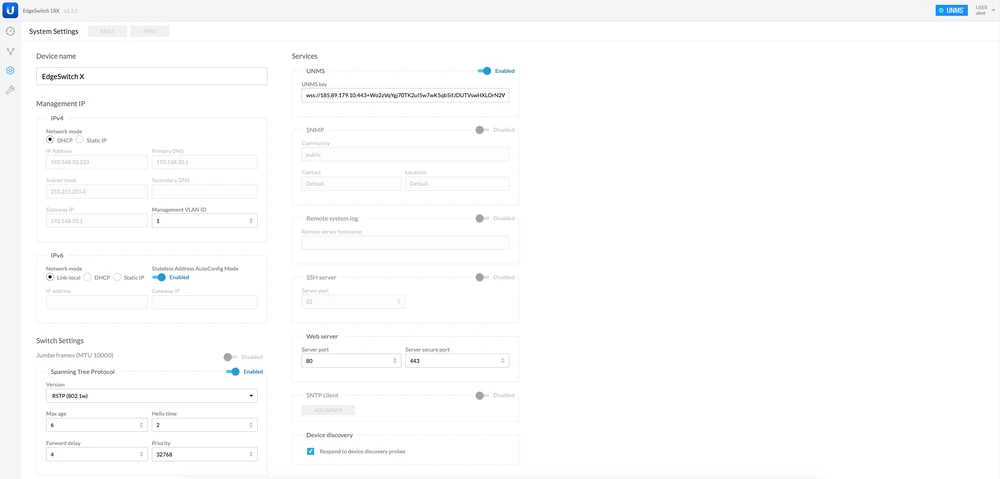 Configurações do sistema