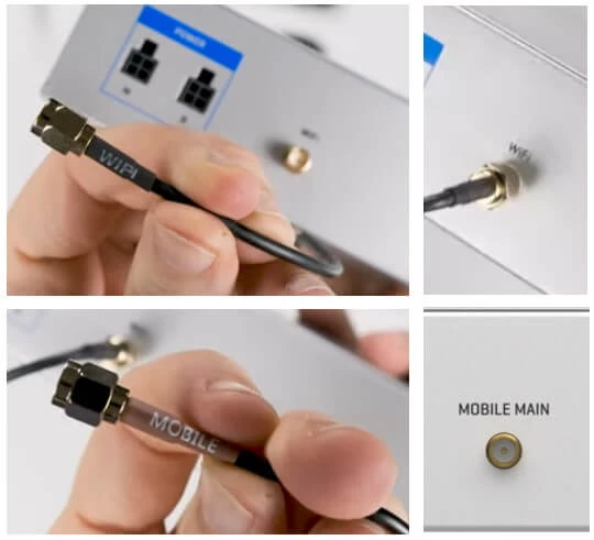 Ligação das antenas Teltonika RUTXR1