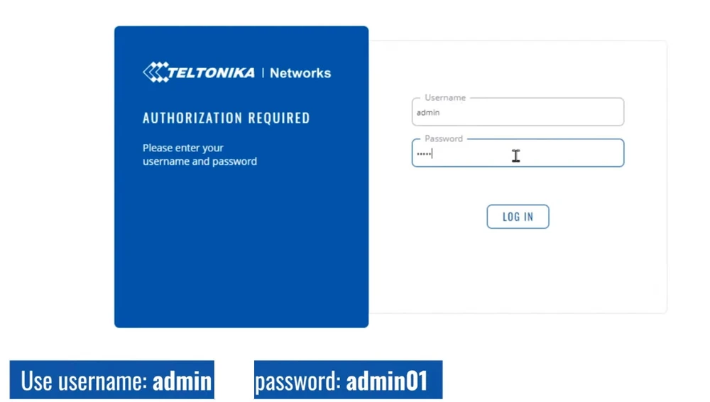 Login: admin / Senha: admin01