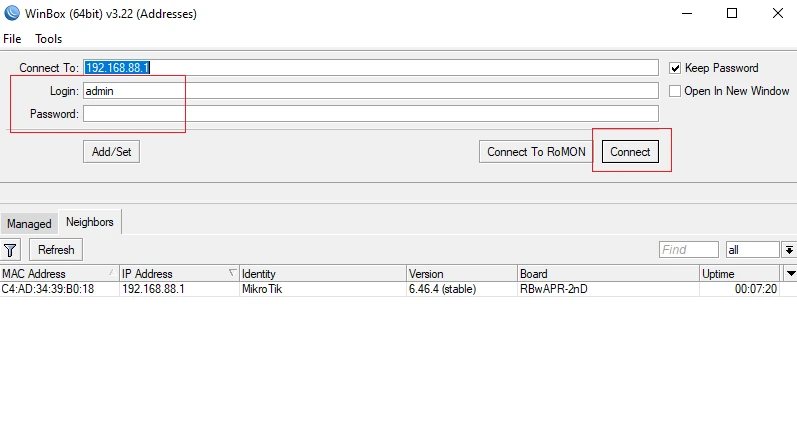 Inicio de sesión de Windox