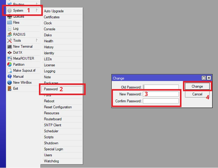 Mikrotik cambiar contraseña