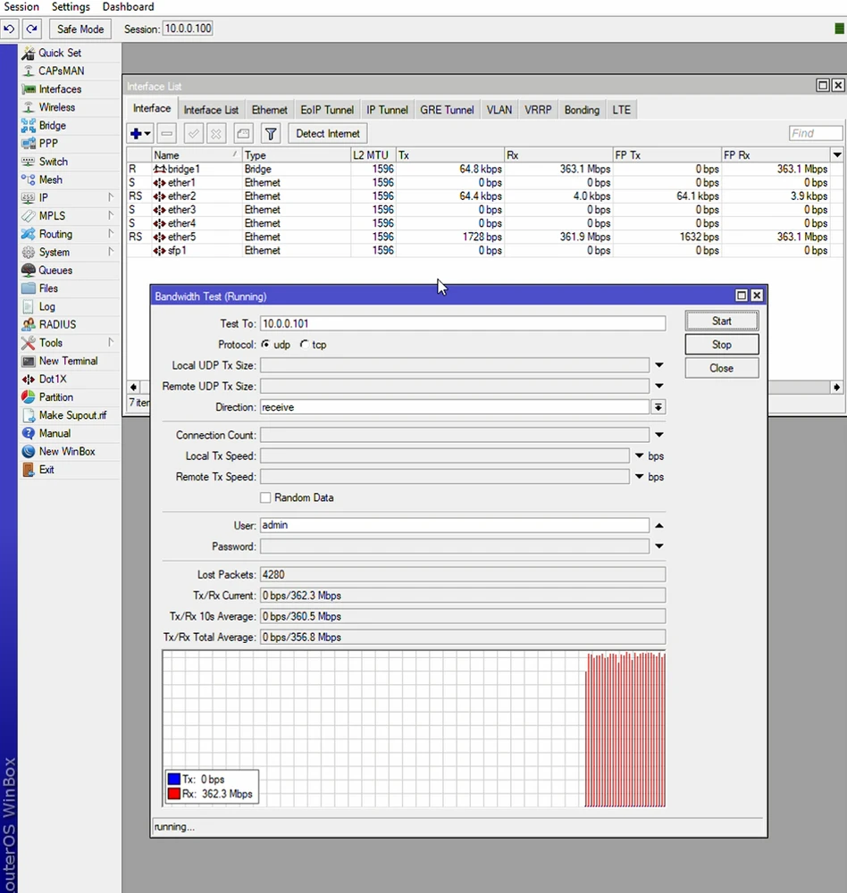 Mimosa A5x UDP recebe