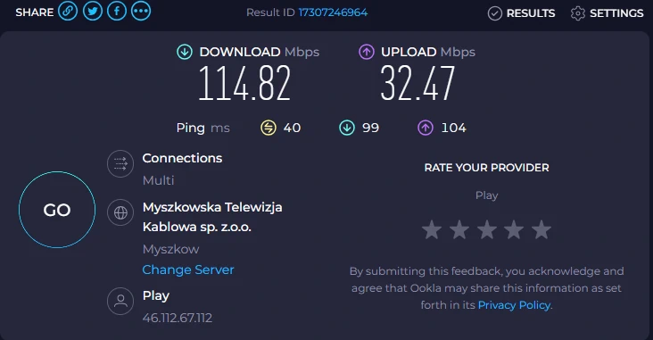 Play SpeedTest MikroTik ATL LTE18 kit