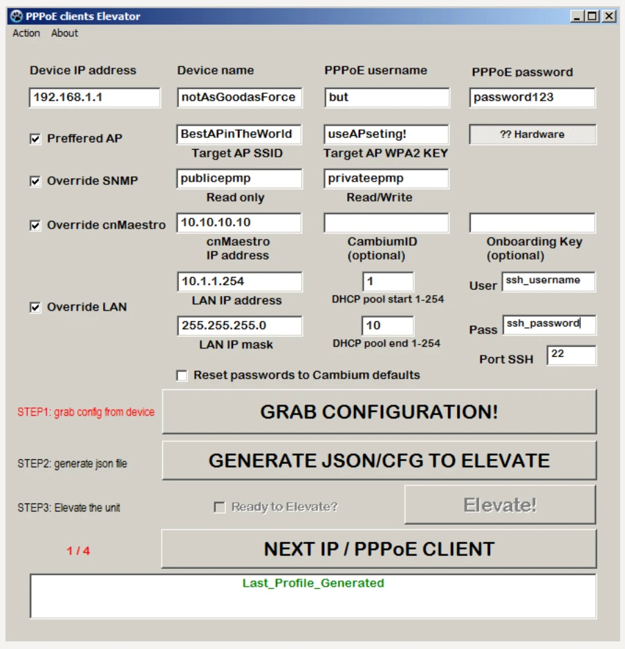 Конфигурация Cambium Elevate