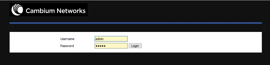 Nome de usuário e senha de login predefinidos - admin/admin