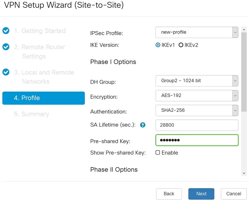 Cisco VPN Pre-Shared chave