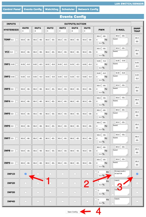 config tinycontrol configuração lan