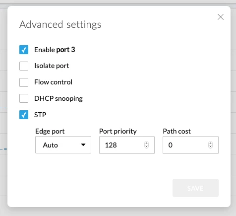 Configuração da porta #3