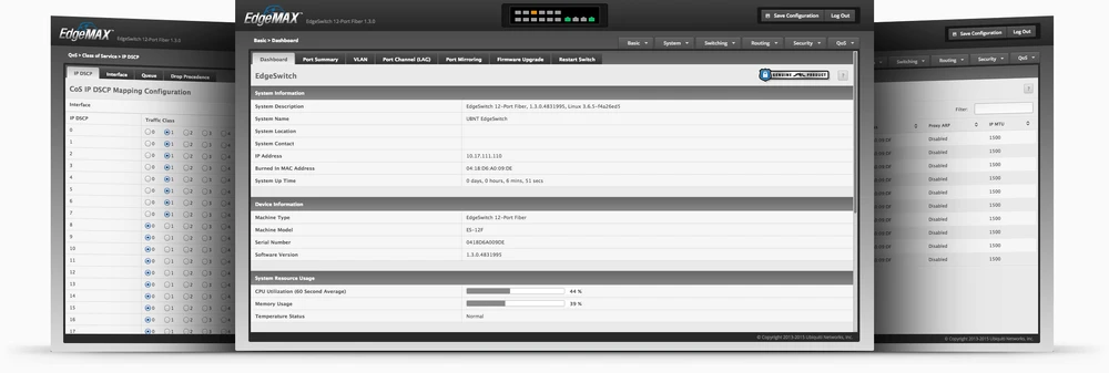 Configuração em "Legado" EdgeMAX WebUI