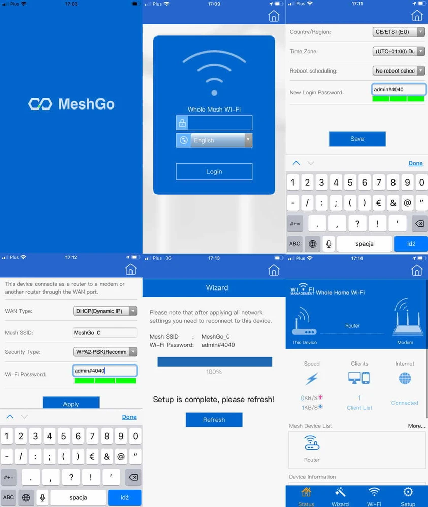Configuração e aplicação móvel