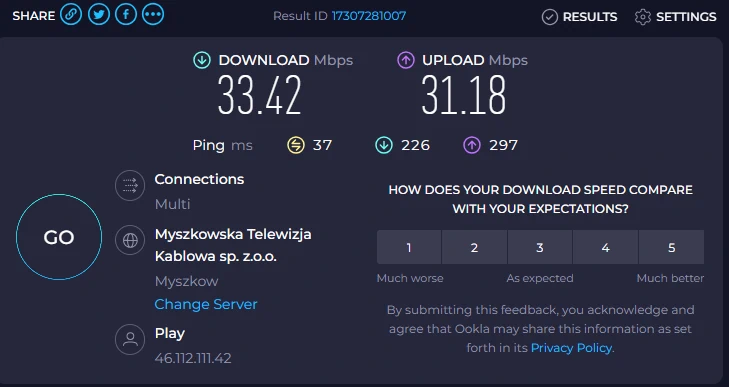 Play SpeedTest MikroTik LHGG LTE6 kit