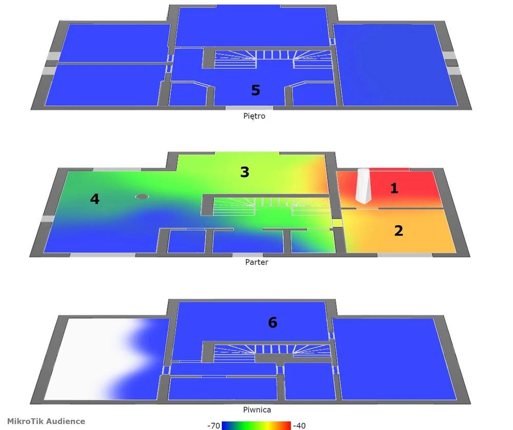 Mapa de calor do sinal AirSurvey