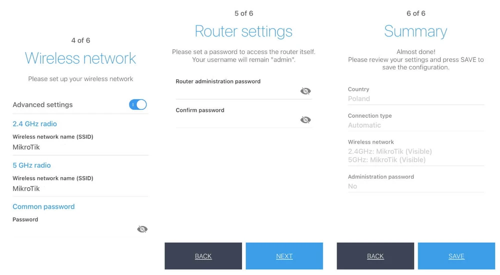 Configuração da aplicação móvel MikroTik RouterBoard wAP AC