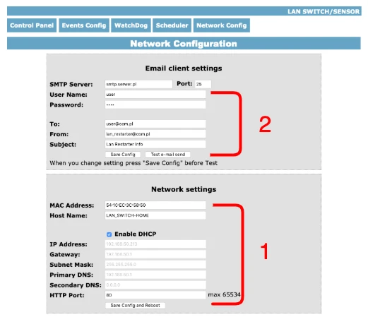 config tinycontrol configuração
