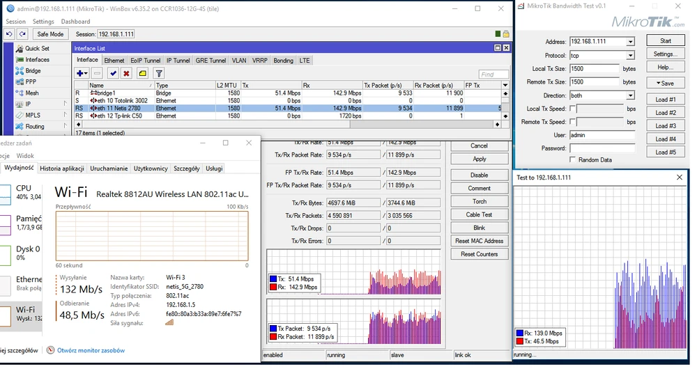 MikroTik Btest TCP ambos