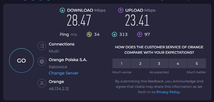 Teltonika RUT241 Orange LTE B7 Speedtest Teltonika RUT241 Orange LTE B7 Speedtest