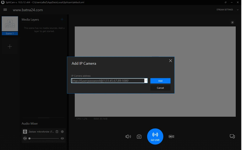 EZVIZ splitcam câmera ip adicionar