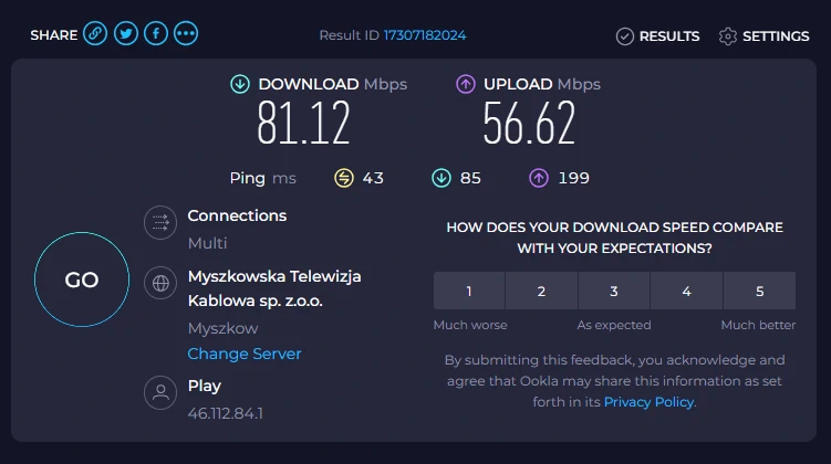 Play SpeedTest MikroTik SXT LTE6 kit