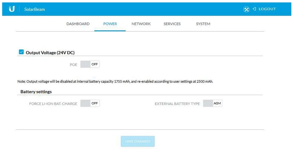 configuração do feixe solar