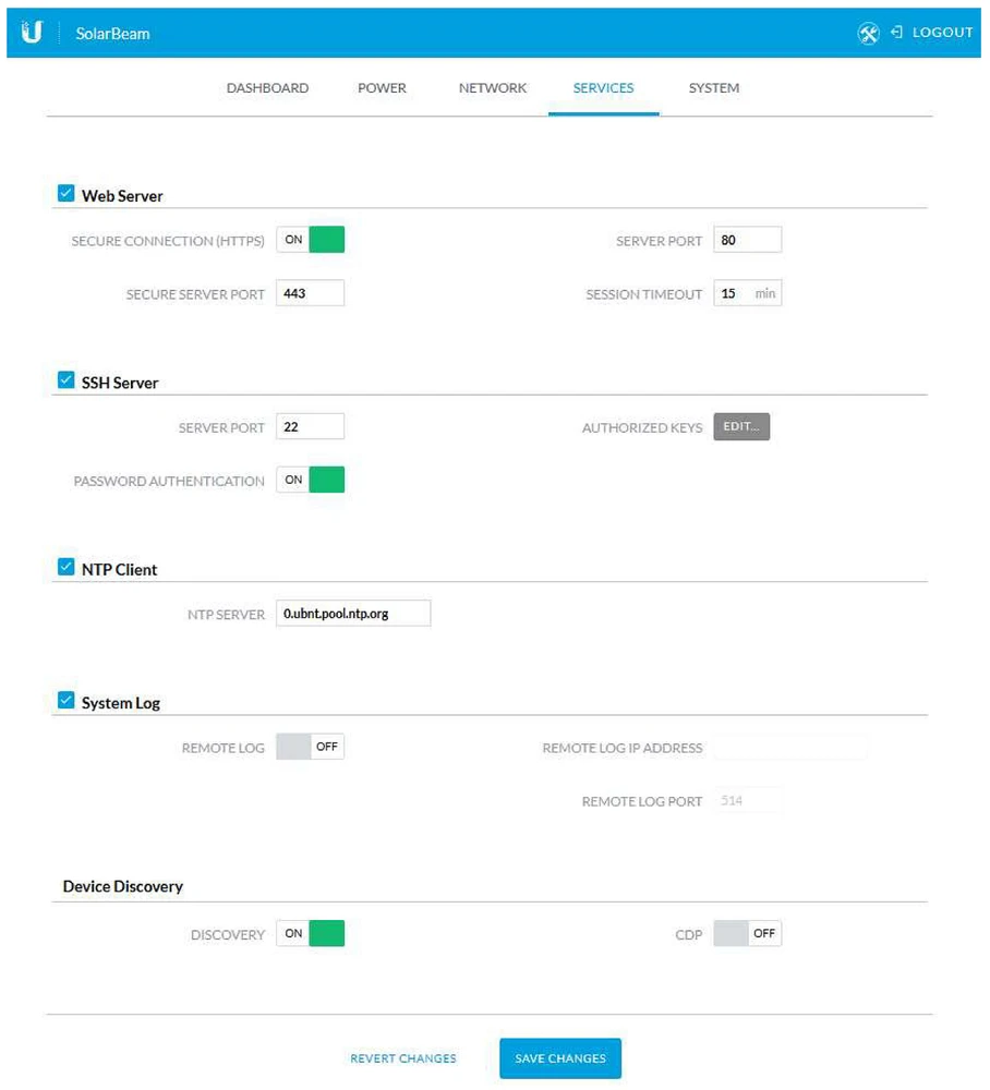 configuração do feixe solar www